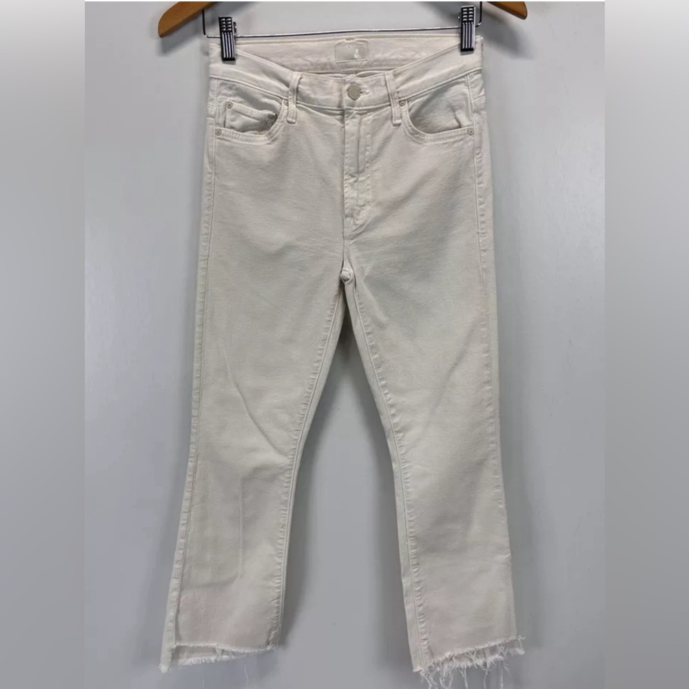 Mother The Insider Crop Step Fray Raw Hem Toasted Ivory So Far Gone Women’s 26